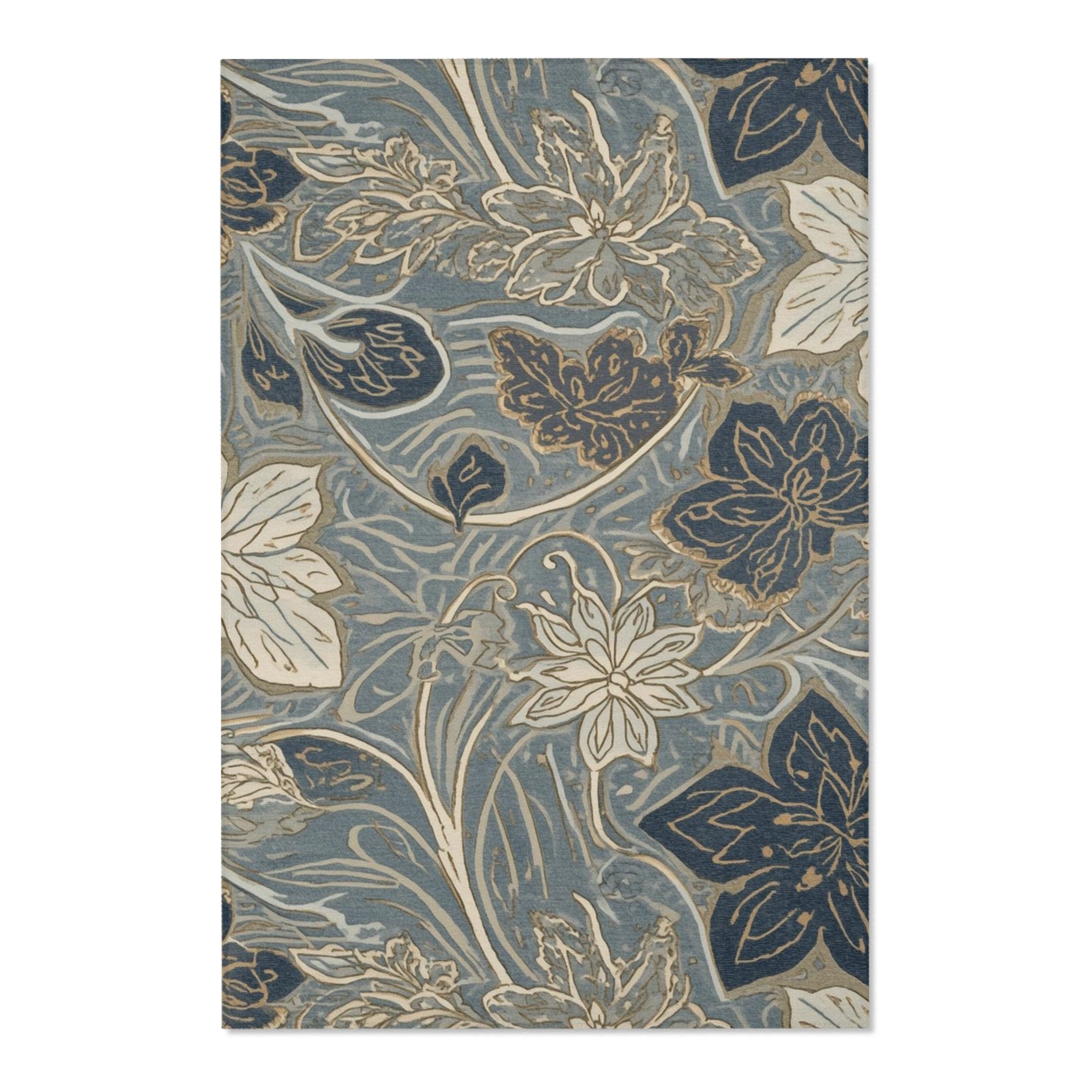 Floral Area Rug Non Slip Vintage Style Carpet Living Room - Rosetta Creative Boutique